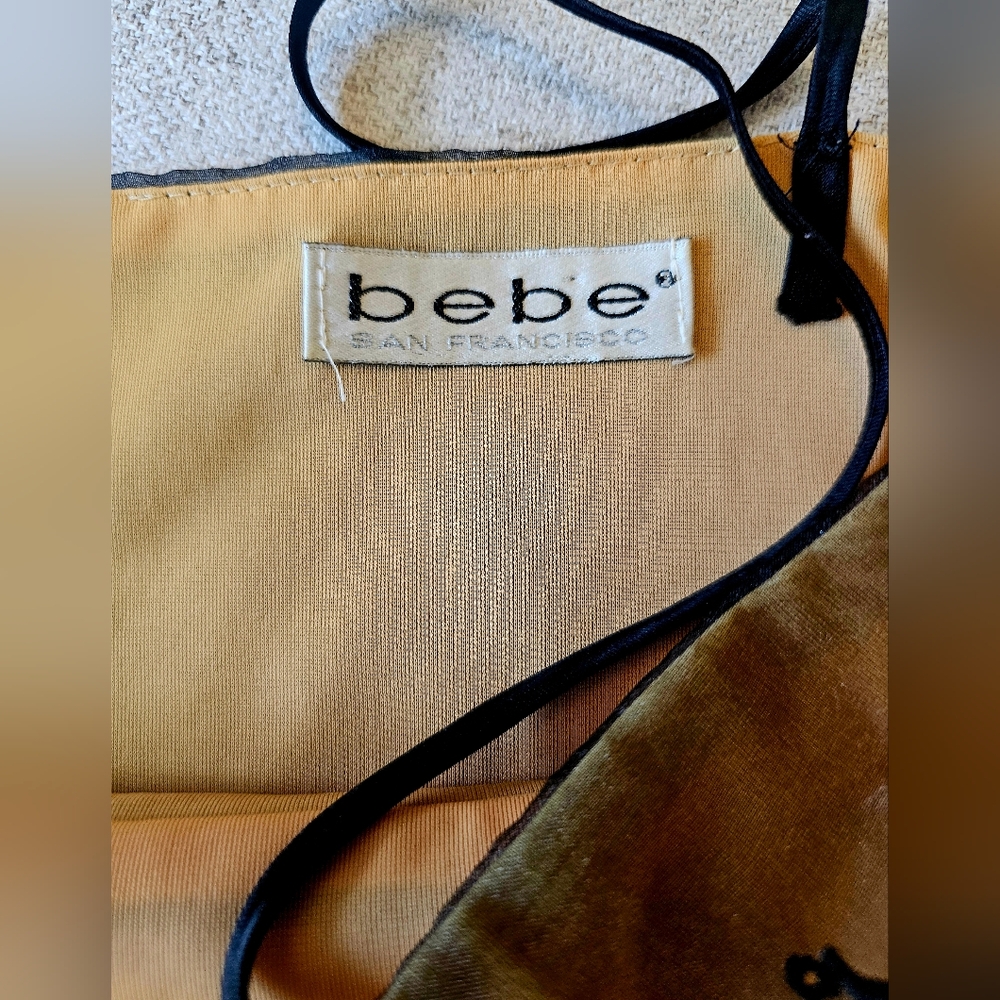 Vintage Y2K Bebe Mesh Overlay Slip Mini Dress | Size 6 - Picture 3 of 8